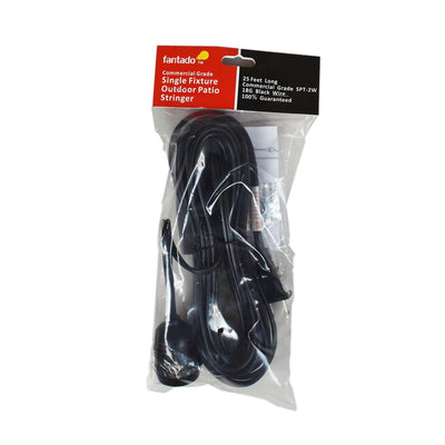 Extra Long 25FT Single Socket Black Weatherproof Outdoor Pendant Light Lamp Cord - Electrical Swag Light Kit - AsianImportStore.com - B2B Wholesale Lighting and Decor