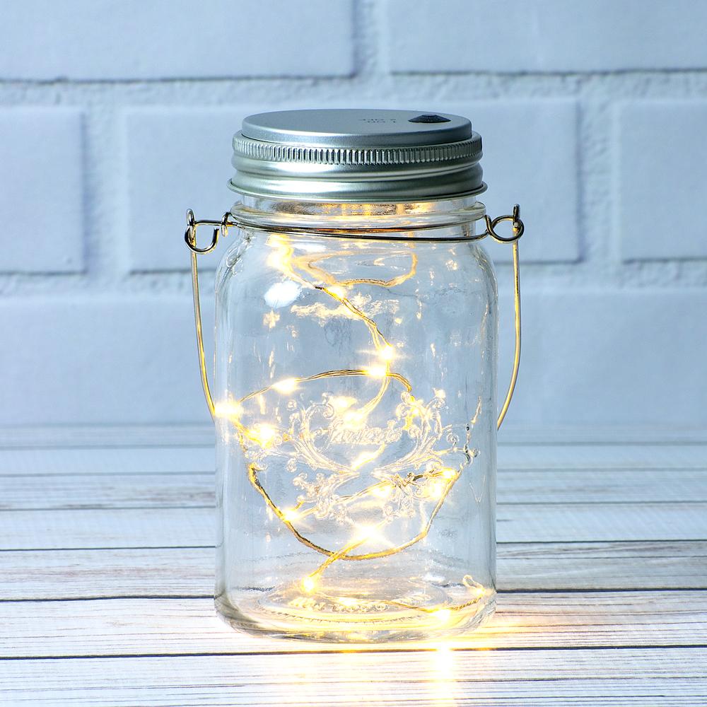 Fantado Regular Mouth Clear Mason Jar w/ Hanging Warm White LED Fairy Light Kit (Battery Powered) - AsianImportStore.com - B2B Wholesale Lighting and Decor