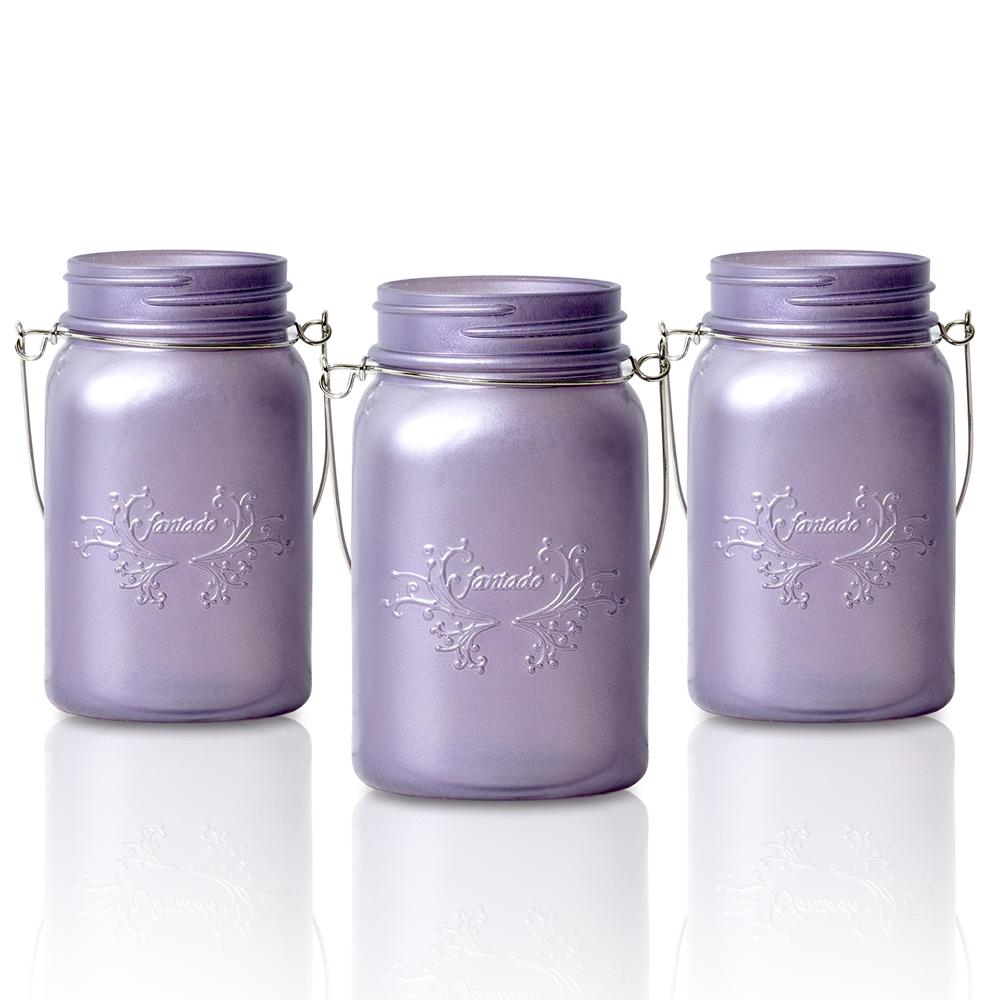  (24-Pack Master Case) Fantado Regular Mouth Frosted Wisteria Purple Color Mason Jar w/ Handle, 16oz / 1 Pint - AsianImportStore.com - B2B Wholesale Lighting and Decor