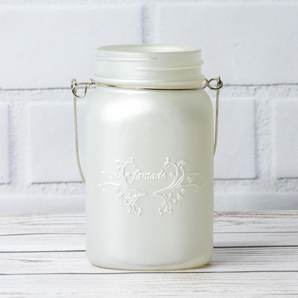  (24-Pack Master Case) Fantado Regular Mouth Frosted Pearl White Color Mason Jar w/ Handle, 16oz / 1 Pint - AsianImportStore.com - B2B Wholesale Lighting and Decor