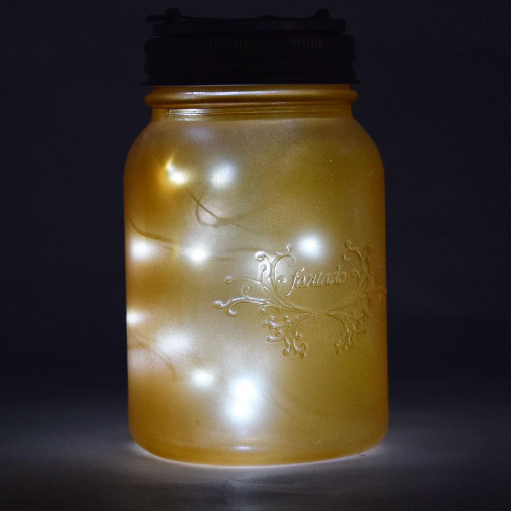 (24-Pack Master Case) Fantado Regular Mouth Frosted Yellow Gold Color Mason Jar w/ Handle, 16oz / 1 Pint - AsianImportStore.com - B2B Wholesale Lighting and Decor