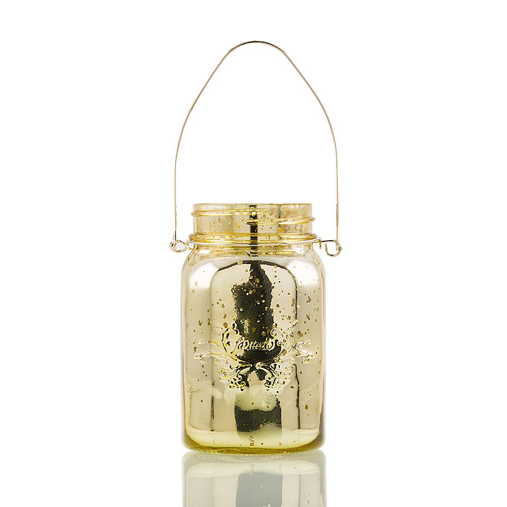 Fantado Regular Mouth Gold Mercury Glass Mason Jar w/ Hanging White LED Fairy Light Kit (Battery Powered) - AsianImportStore.com - B2B Wholesale Lighting and Decor