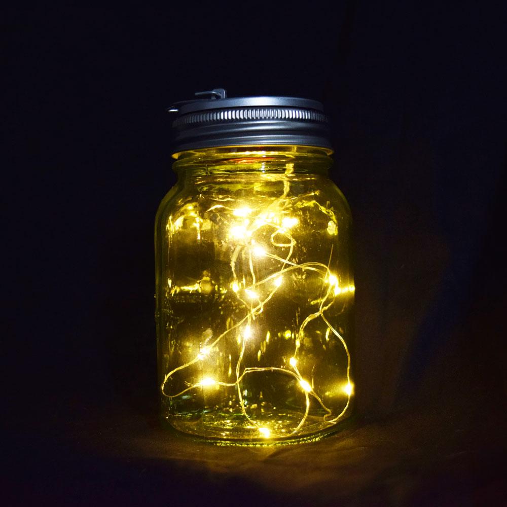 Fantado Wide Mouth Lime Green Mason Jar Light w/ Hanging Warm White Fairy LED Kit (Battery Powered) - AsianImportStore.com - B2B Wholesale Lighting and Decor