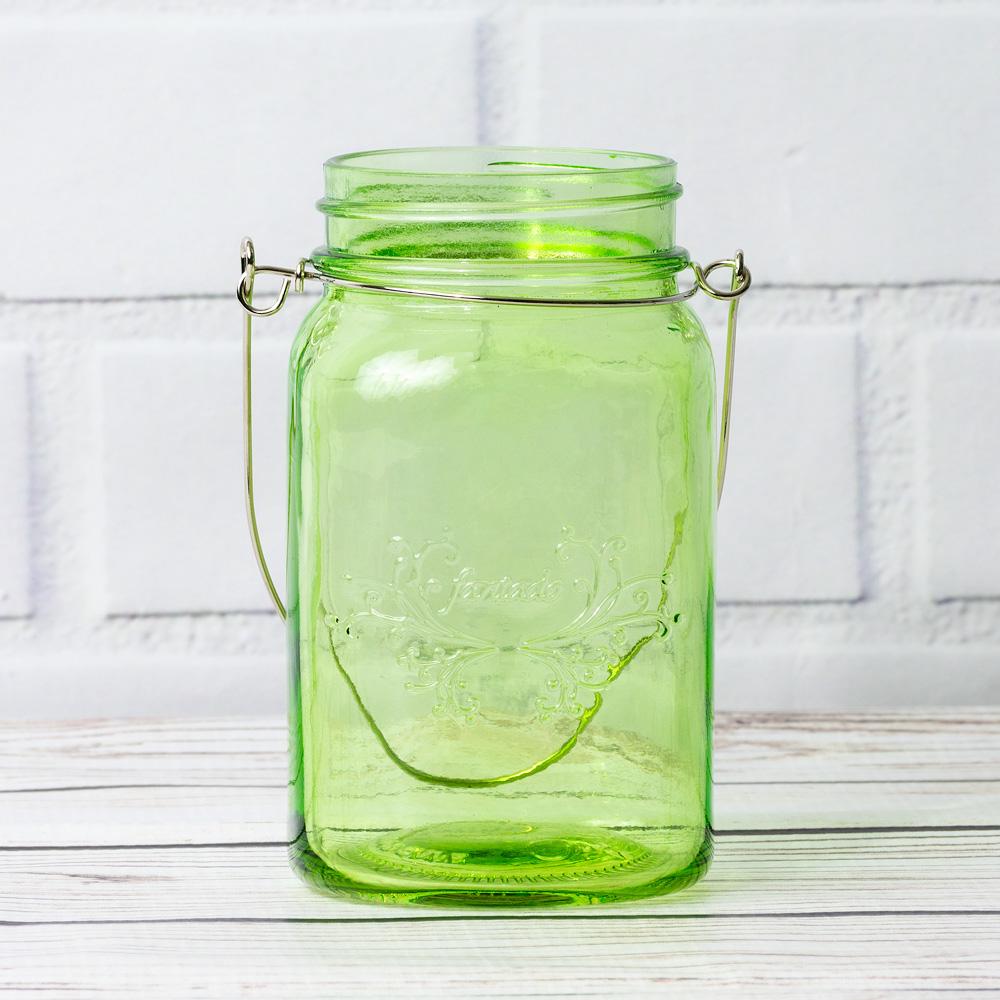 (24-Pack Master Case) Fantado Regular Mouth Light Lime Mason Jar with Handle, 16oz / 1 Pint - AsianImportStore.com - B2B Wholesale Lighting and Decor