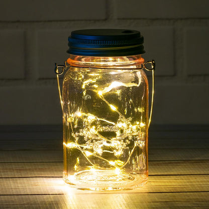 Fantado Regular Mouth Light Pink Mason Jar w/ Hanging Warm White LED Fairy Light Kit (Battery Powered) - AsianImportStore.com - B2B Wholesale Lighting and Decor