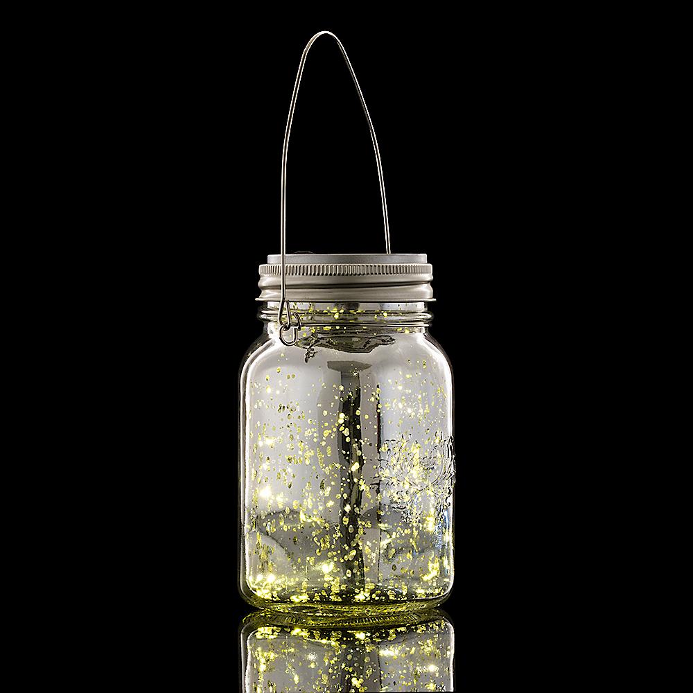 BULK PACK (6) Fantado Regular Mouth Silver Mercury Glass Mason Jar Lights w/ Hanging Warm White Fairy LED Kit - AsianImportStore.com - B2B Wholesale Lighting and Decor