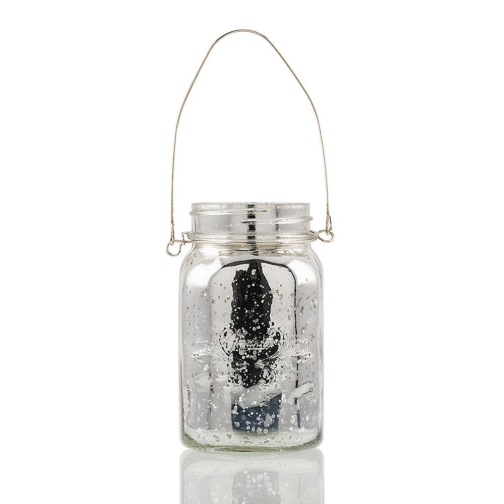 Fantado Regular Mouth Silver Mercury Glass Mason Jar w/ Hanging White LED Fairy Light Kit (Battery Powered) - AsianImportStore.com - B2B Wholesale Lighting and Decor