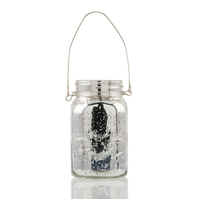 Fantado Regular Mouth Silver Mercury Glass Mason Jar w/ Hanging White LED Fairy Light Kit (Battery Powered) - AsianImportStore.com - B2B Wholesale Lighting and Decor