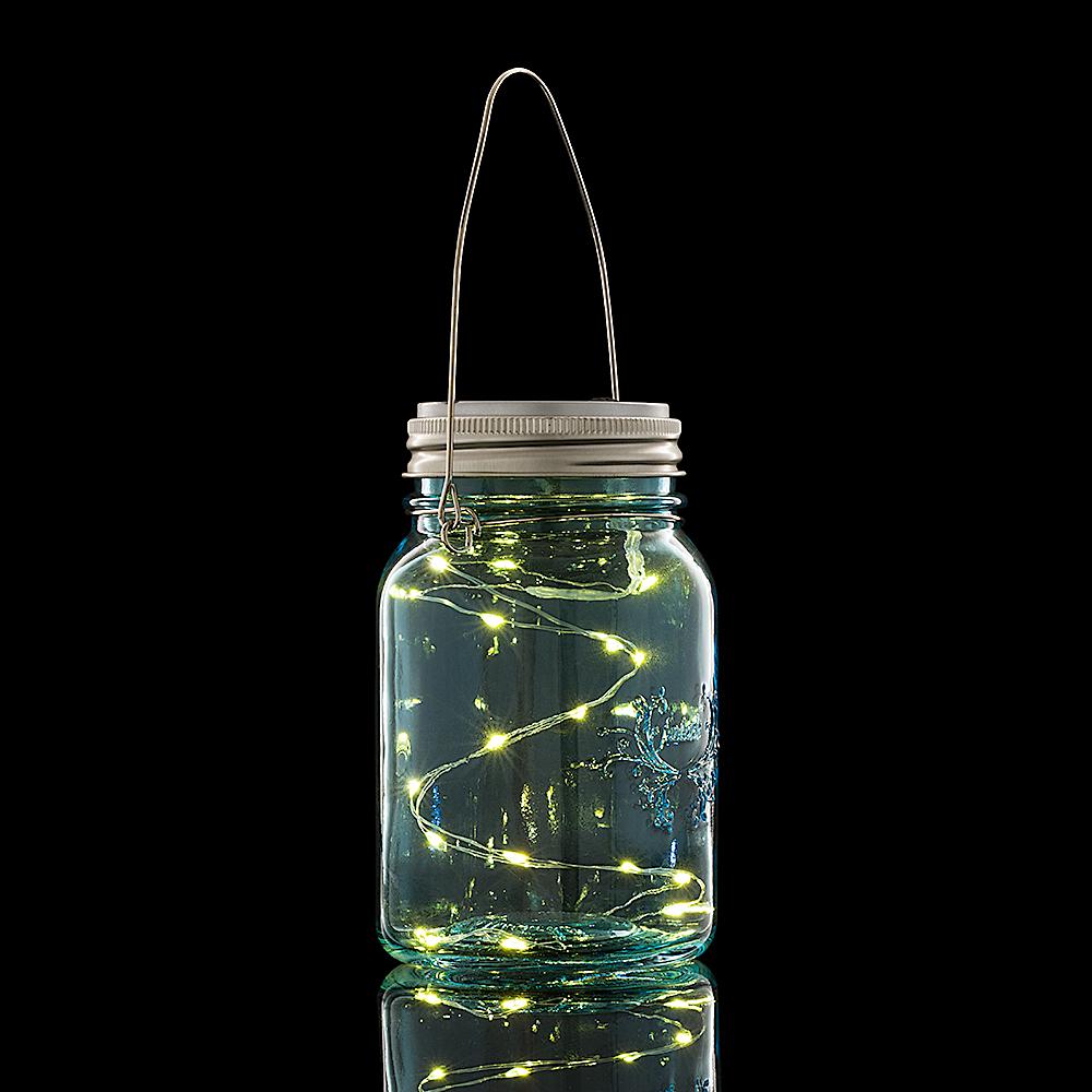 BULK PACK (6) Fantado Regular Mouth Water Blue Mason Jar Lights w/ Hanging Warm White Fairy LED Kit - AsianImportStore.com - B2B Wholesale Lighting and Decor