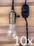 BULK PACK (10) Single Copper Socket Pendant Light Lamp Cord Kits w/ Dimmer Switch (11FT, Black Cloth) - AsianImportStore.com - B2B Wholesale Lighting and Decor