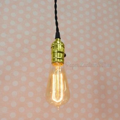 BULK PACK (10) Single Gold Socket Pendant Light Lamp Cord Kits w/ Dimmer Switch (11FT, Black Cloth) - AsianImportStore.com - B2B Wholesale Lighting and Decor