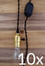 BULK PACK (10) Single Gold Socket Pendant Light Lamp Cord Kits w/ Dimmer Switch (11FT, Brown Cloth) - AsianImportStore.com - B2B Wholesale Lighting and Decor