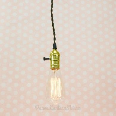 BULK PACK (10) Single Gold Socket Pendant Light Lamp Cord Kits w/ Dimmer Switch (11FT, Brown Cloth) - AsianImportStore.com - B2B Wholesale Lighting and Decor