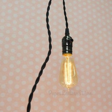 BULK PACK (10) Single Pearl Black Socket Pendant Light Lamp Cord Kits w/ Dimmer Switch (11FT, Black Cloth) - AsianImportStore.com - B2B Wholesale Lighting and Decor