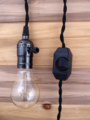 BULK PACK (10) Single Pearl Black Socket Pendant Light Lamp Cord Kits w/ Dimmer Switch (11FT, Black Cloth) - AsianImportStore.com - B2B Wholesale Lighting and Decor
