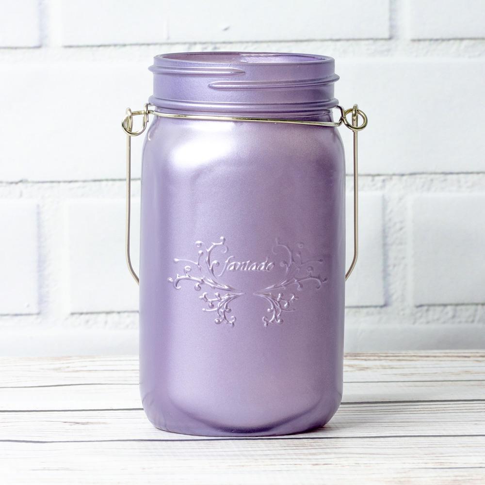  (24-Pack Master Case) Fantado Wide Mouth Frosted Wisteria Purple Color Mason Jar w/ Handle, 32oz - AsianImportStore.com - B2B Wholesale Lighting and Decor