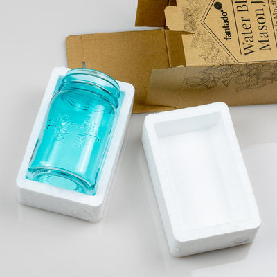 (24-Pack Master Case) Fantado Wide Mouth Frosted Pearl White Color Mason Jar w/ Handle, 32oz - AsianImportStore.com - B2B Wholesale Lighting and Decor
