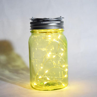 Fantado Wide Mouth Lime Green Mason Jar Light w/ Hanging Warm White Fairy LED Kit (Battery Powered) - AsianImportStore.com - B2B Wholesale Lighting and Decor