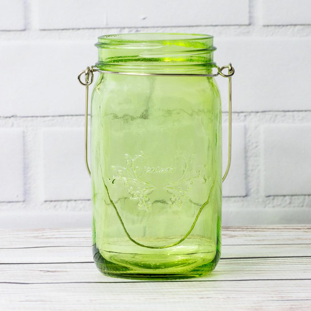 (24-Pack Master Case) Fantado Wide Mouth Lime Green Mason Jar w/ Handle, 32oz - AsianImportStore.com - B2B Wholesale Lighting and Decor