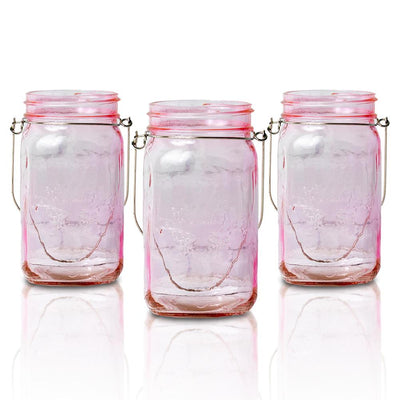 (24-Pack Master Case) Fantado Wide Mouth Light Pink Mason Jar w/ Handle, 32oz - AsianImportStore.com - B2B Wholesale Lighting and Decor