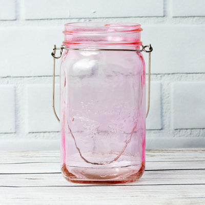 (24-Pack Master Case) Fantado Wide Mouth Light Pink Mason Jar w/ Handle, 32oz - AsianImportStore.com - B2B Wholesale Lighting and Decor