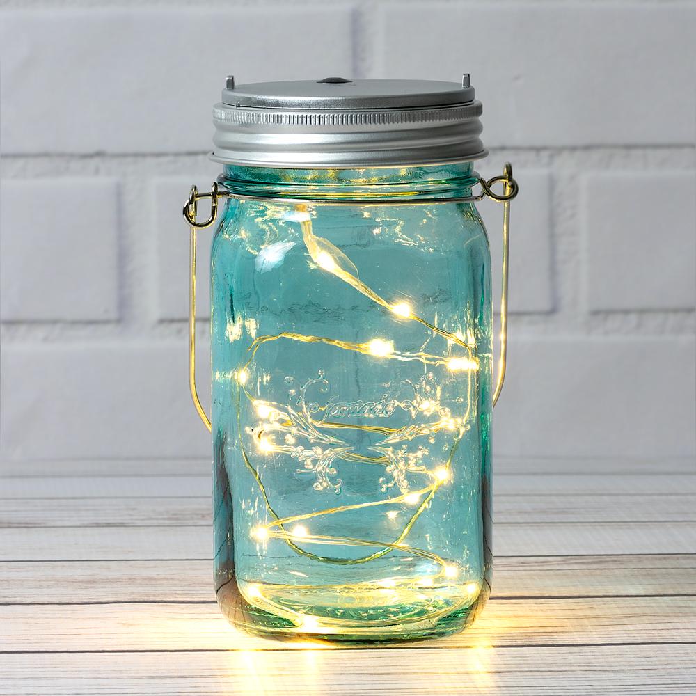 (24-Pack Master Case) Fantado Wide Mouth Water Blue Mason Jar w/ Handle, 32oz - AsianImportStore.com - B2B Wholesale Lighting and Decor