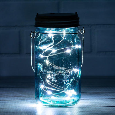 (24-Pack Master Case) Fantado Wide Mouth Water Blue Mason Jar w/ Handle, 32oz - AsianImportStore.com - B2B Wholesale Lighting and Decor