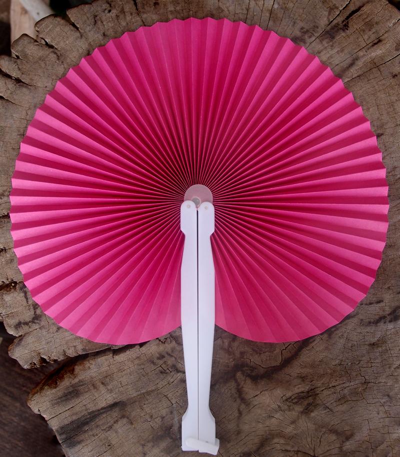 9" Fuchsia / Hot Pink Accordion Paper Hand Fan for Weddings (10 Pack) - AsianImportStore.com - B2B Wholesale Lighting and Decor