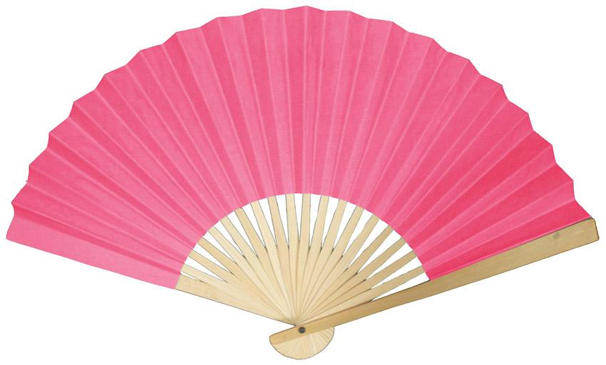 9" Fuchsia / Hot Pink Paper Hand Fans w/ Beige Organza Bag (Combo 10 Pack) - AsianImportStore.com - B2B Wholesale Lighting and Decor