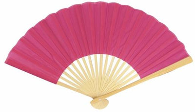 BULK PACK (50) 9" Fuchsia / Hot Pink Silk Hand Fans for Weddings - AsianImportStore.com - B2B Wholesale Lighting and Decor