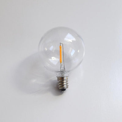 10-Pack LED Filament G50 Globe Shatterproof Light Bulb, Dimmable, 1W,  E12 Candelabra Base
