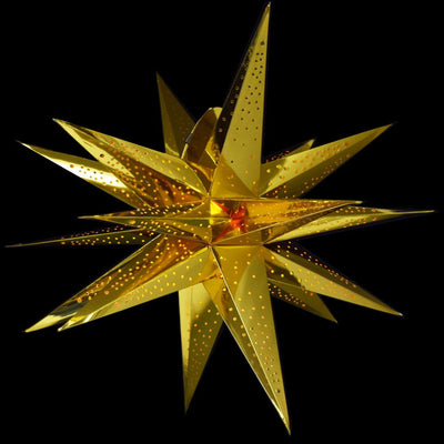 24" Moravian Glossy Gold Multi-Point Paper Star Lantern Lamp, Hanging - AsianImportStore.com - B2B Wholesale Lighting and Decor