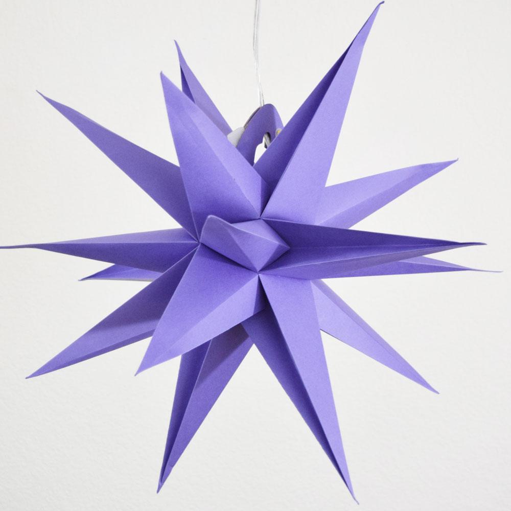 24" Moravian Purple Multi-Point Paper Star Lantern Lantern Lamp, Hanging Decoration - AsianImportStore.com - B2B Wholesale Lighting and Decor