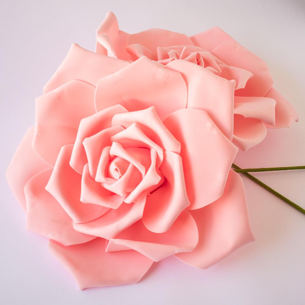 Giant 16" Blush Garden Rose Foam Flower Backdrop Wall Decor, 3D Premade (2-PACK)  for Weddings, Photo Shoots, Birthday Parties and more - AsianImportStore.com - B2B Wholesale Lighting and Decor