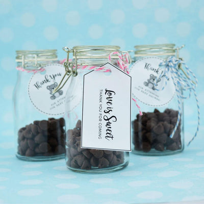 4.5" Round Apothecary Craft Glass Jar Party Favor with Hinged Clamp Lids (12 PACK) - AsianImportStore.com - B2B Wholesale Lighting and Decor