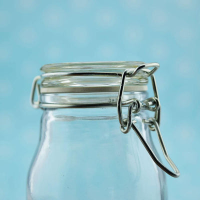 4.5" Round Apothecary Craft Glass Jar Party Favor with Hinged Clamp Lids (12 PACK) - AsianImportStore.com - B2B Wholesale Lighting and Decor