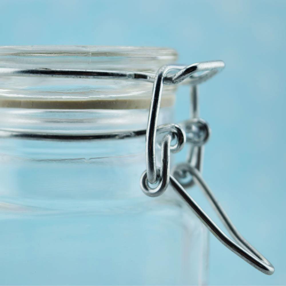 3" Square Apothecary Craft Glass Jar Party Favor with Hinged Clamp Lids (12 PACK) - AsianImportStore.com - B2B Wholesale Lighting and Decor