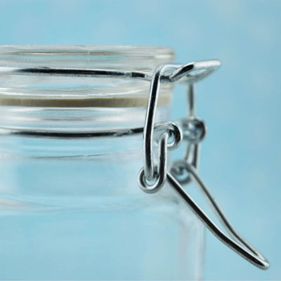 3" Square Apothecary Craft Glass Jar Party Favor with Hinged Clamp Lids (12 PACK) - AsianImportStore.com - B2B Wholesale Lighting and Decor