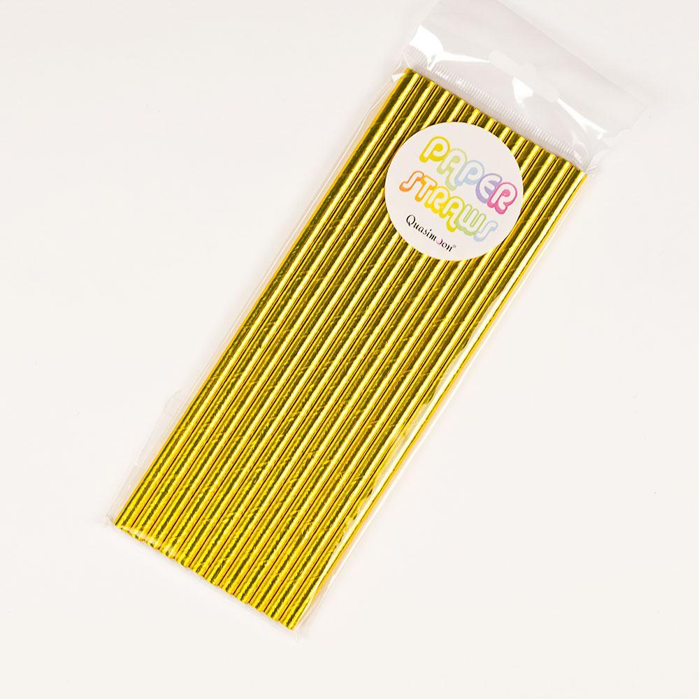 Gold Metallic Paper Straws for Parties, Solid Color (108 PACK) - AsianImportStore.com - B2B Wholesale Lighting and Décor