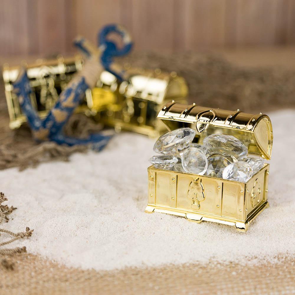  Gold Treasure Chest Wedding Favor Box Container (12-PACK) - AsianImportStore.com - B2B Wholesale Lighting and Decor
