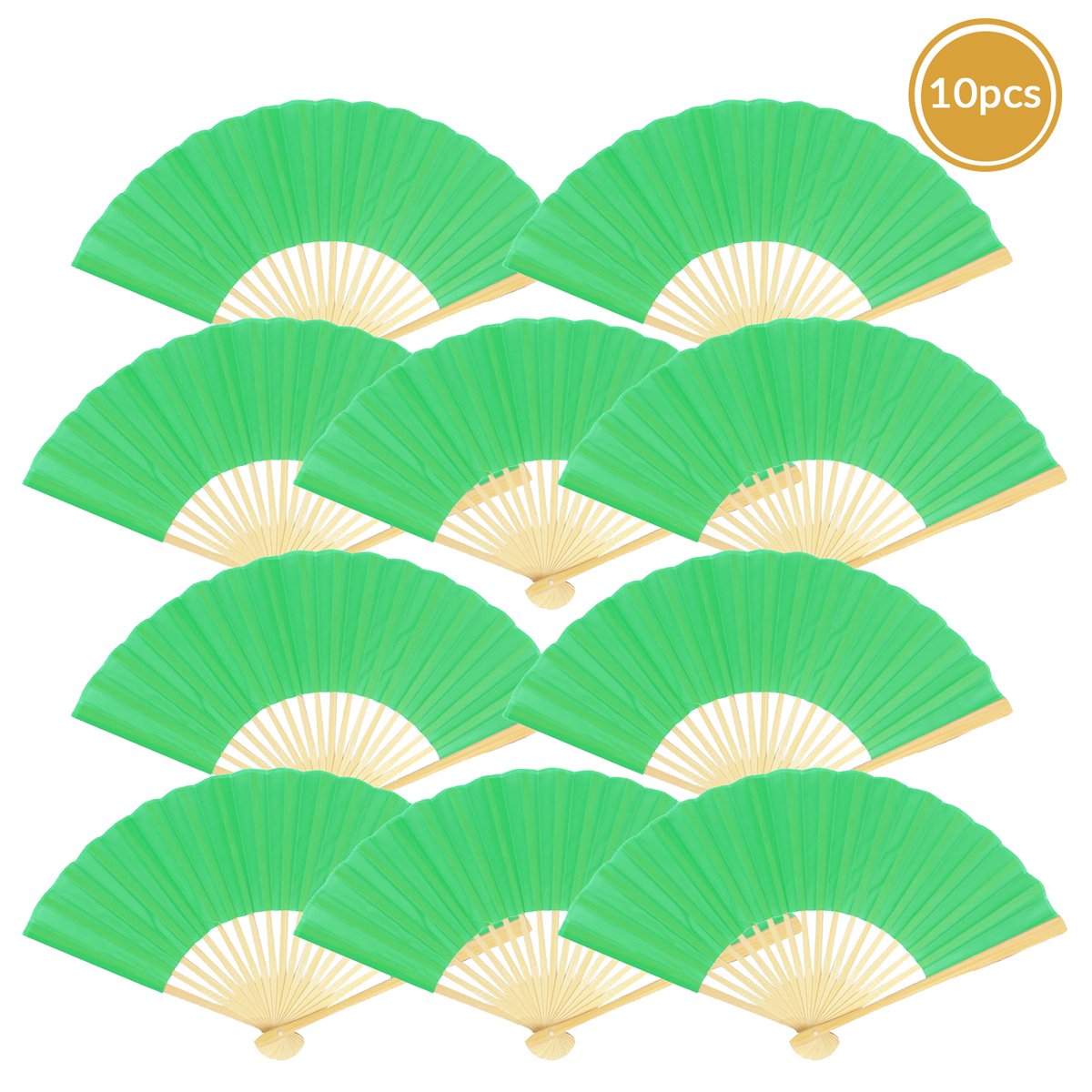 9" Grass Greenery Silk Hand Fans for Weddings (10 Pack) - AsianImportStore.com - B2B Wholesale Lighting and Decor