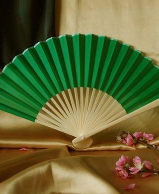 BULK PACK (50) 9" Grass Greenery Silk Hand Fans for Weddings - AsianImportStore.com - B2B Wholesale Lighting and Decor