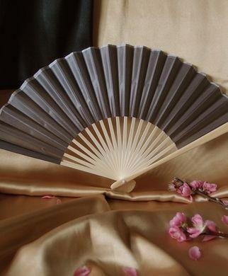 9" Gray / Grey Silk Hand Fans for Weddings (10 Pack) - AsianImportStore.com - B2B Wholesale Lighting and Decor