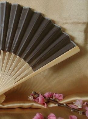 9" Gray / Grey Silk Hand Fans for Weddings (10 Pack) - AsianImportStore.com - B2B Wholesale Lighting and Decor