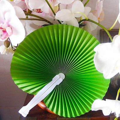 9" Green Accordion Paper Hand Fan for Weddings (10 Pack) - AsianImportStore.com - B2B Wholesale Lighting and Decor