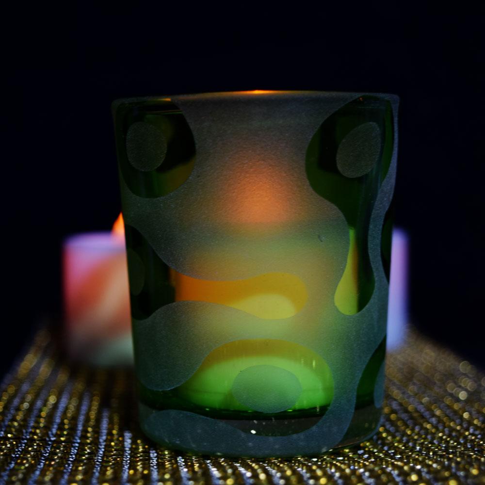  Green Groovy Votive Tea Light Candle Holders (4 PACK) - AsianImportStore.com - B2B Wholesale Lighting and Decor