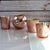 Royal Flush Mercury Glass Tealight Votive Candle Holders (Rose Gold Pink, Set of 4, Assorted Designs and Sizes) - for Weddings, Events, Parties, and Home Décor, Ideal Housewarming Gift - AsianImportStore.com - B2B Wholesale Lighting & Decor since 2002