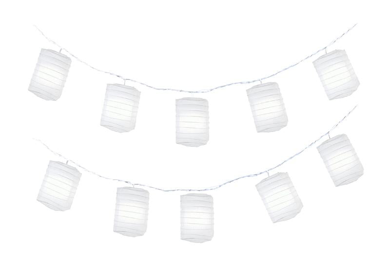 White Hako Box Shaped Paper Lantern String String Lights (8FT) (UL Listed) - AsianImportStore.com - B2B Wholesale Lighting & Decor since 2002