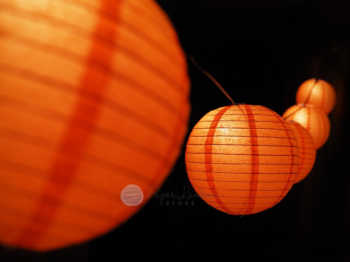 16" Halloween Jack-O-Lantern Pumpkin Paper Lantern String Light Kids Decorating Party DIY Kit (31 FT, EXPANDABLE, Black Cord) - AsianImportStore.com - B2B Wholesale Lighting and Decor