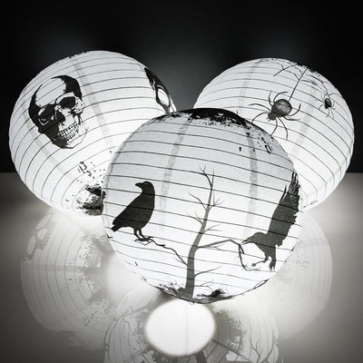 14" Halloween Dark Scary Stories COMBO 3-PACK Paper Lanterns, Hanging Decoration - AsianImportStore.com - B2B Wholesale Lighting and Decor